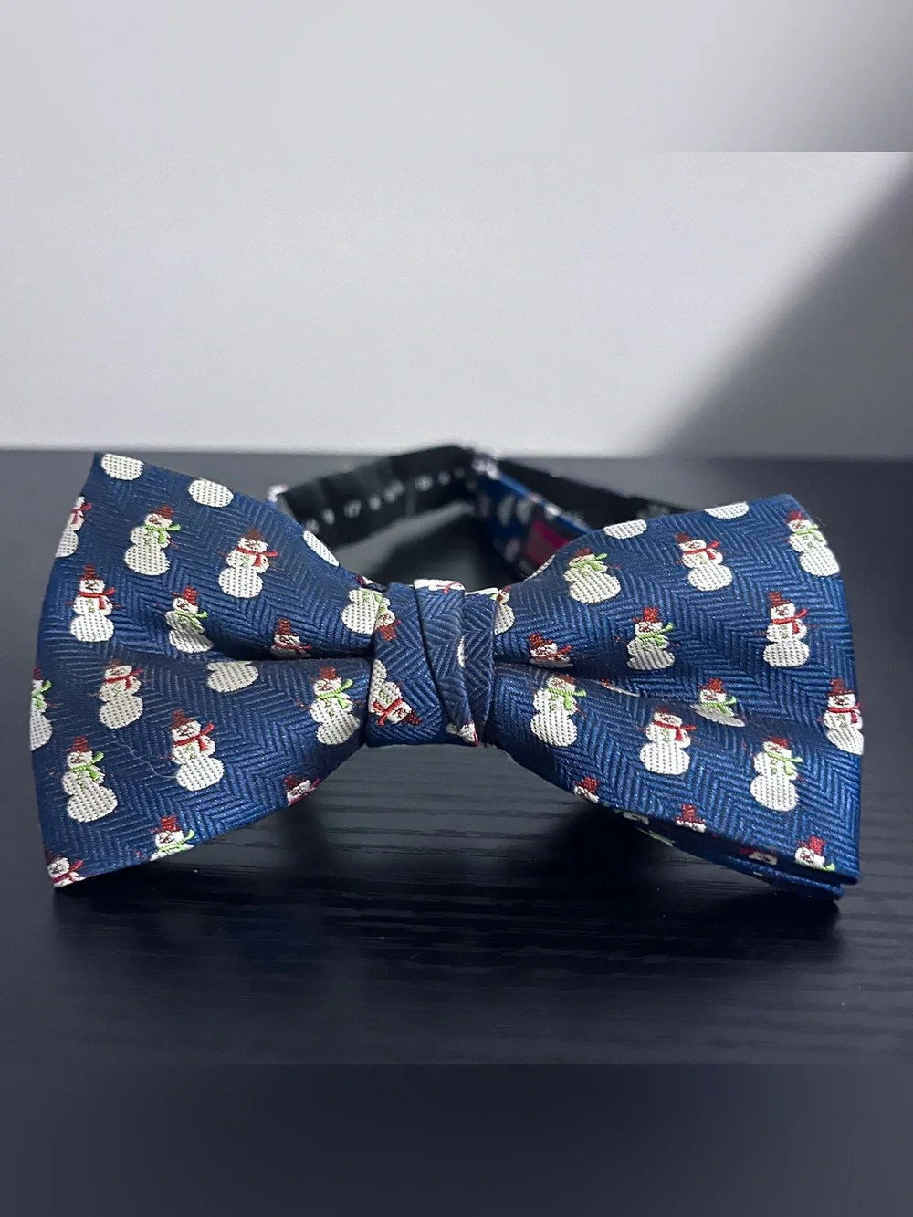 Hallmark Navy Bow Tie with Snowman Pattern